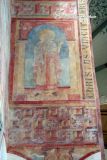 Oberzell. Saint Georg. Pintura de un santo en el arco del triunfo