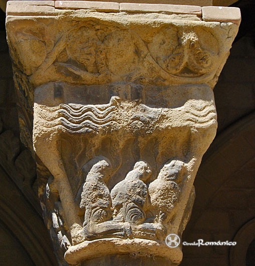 Huesca. San Pedro el Viejo. Capitel: Pentecostes