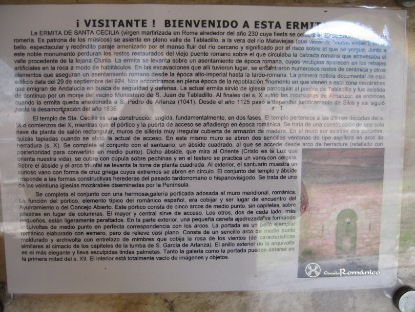 Santibáñez del Val. Santa Cecilia. Cartela