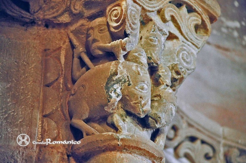 Amandi. San Juan.Capitel de cacería
