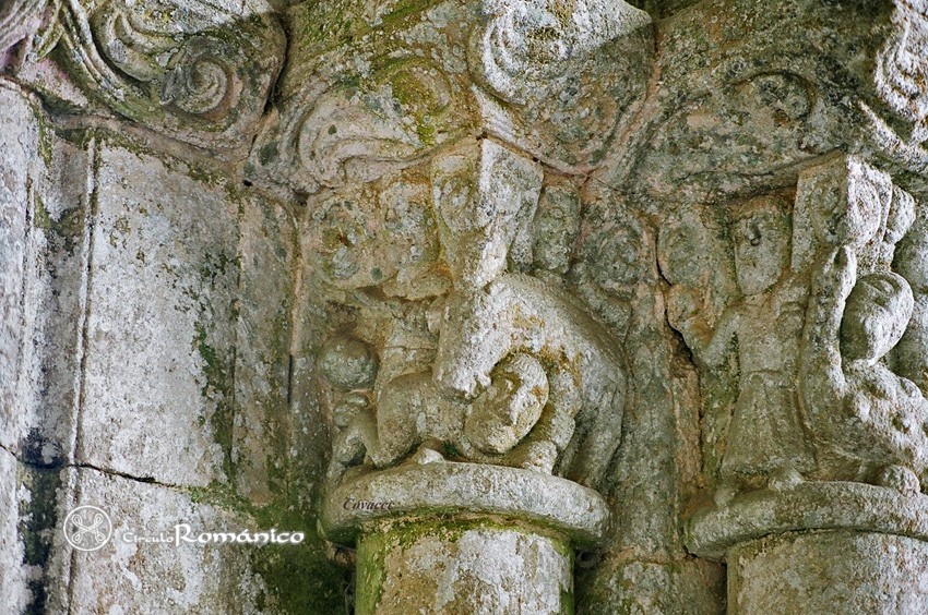 Lloraza, La.Santa Eulalia.Capiteles figurados