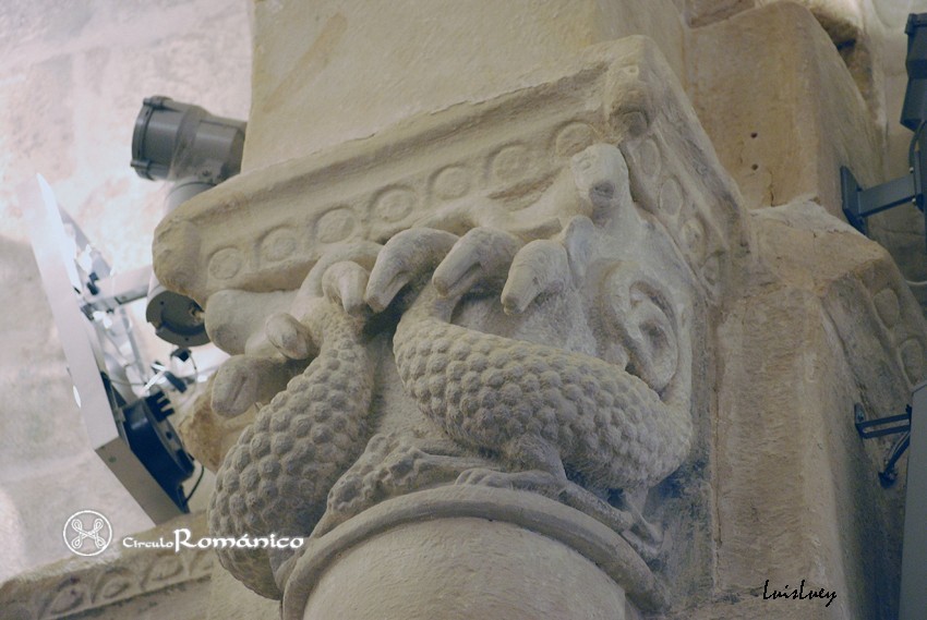 Bareyo.Santa Maria.Capitel de aves del crucero