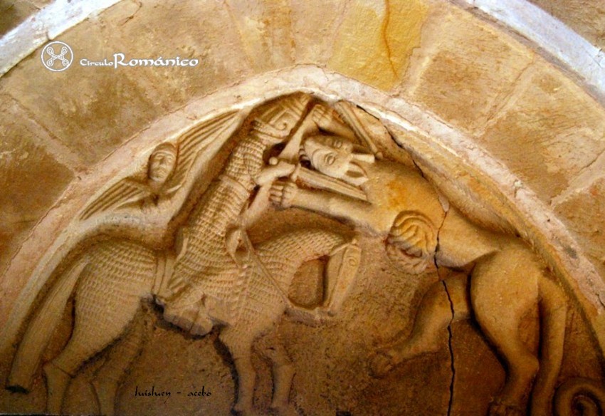 Yermo.Santa Maria.Detalle del caballero y el dragon