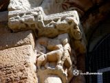 Brañosera. Santa Eulalia. Detalle de capitel con cuadrupedos afrontados