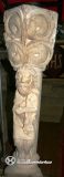 Revilla de Collazos. San Andres. Estatua columna con musico (o Rey David)
