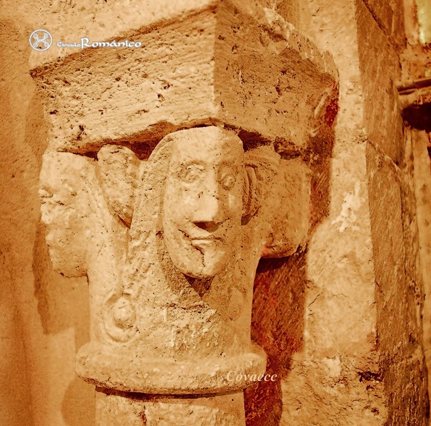 Aldealengua de Sta Maria. Nuestra Sra de la Asuncion. Capitel con caritas