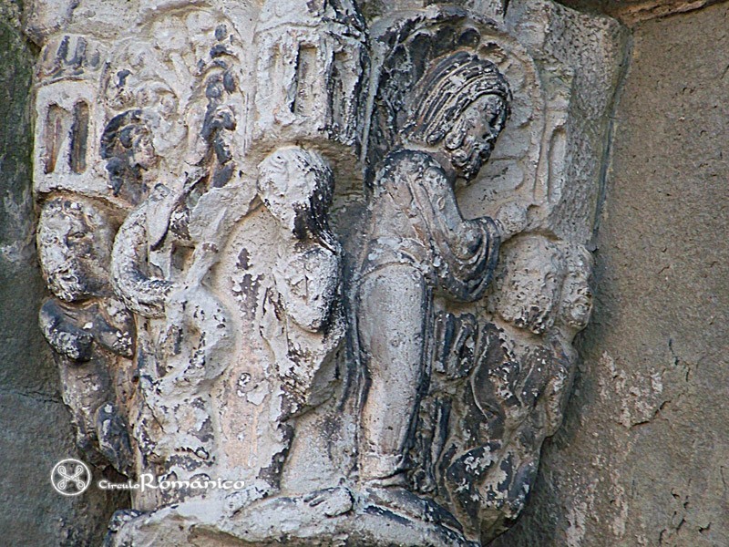 Manresa. La Seu de Santa Maria. Adán y Eva: la Creación