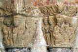 Eguiarte. Santa María. capiteles lado oeste. Visita Reyes Magos