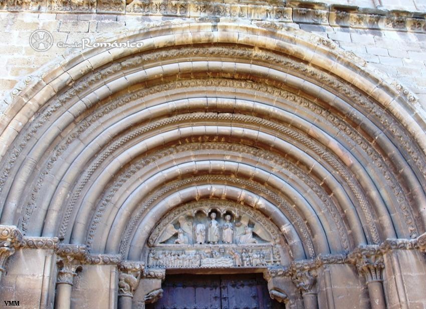 Olite. San Pedro. Detalle de las arquivoltas