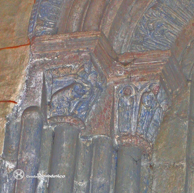 Hueto de Abajo (Otobarren). San Vicente. Detalle de los capiteles