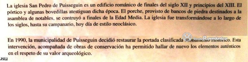 Puisseguin. Saint Pierre. Texto explicativo