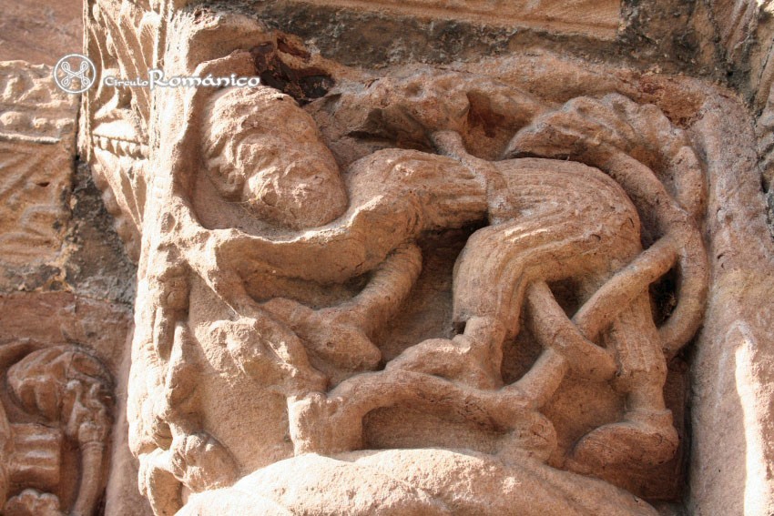 Leominster. Santos Peter y Paul.Detalle de campesino