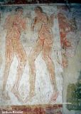 Hardham. Hardham.Iglesia de Saint Botolph. Adan y Eva antes de pecar