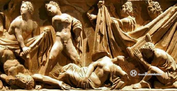 Madrid. MAN. Detalle del sarcófago de Husillos